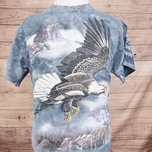 VINTAGE THE MOUNTAIN 1997 TED BLAYLOCK AMERICAN EAGLE NATURE T-SHIRT L USA 90s